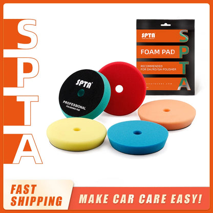 3"/5"/6" Car Spong Buffing Polishing Pad T-Shape Flat Polishpad Hook&Loop Removes Scratche for Polishing/Waxing