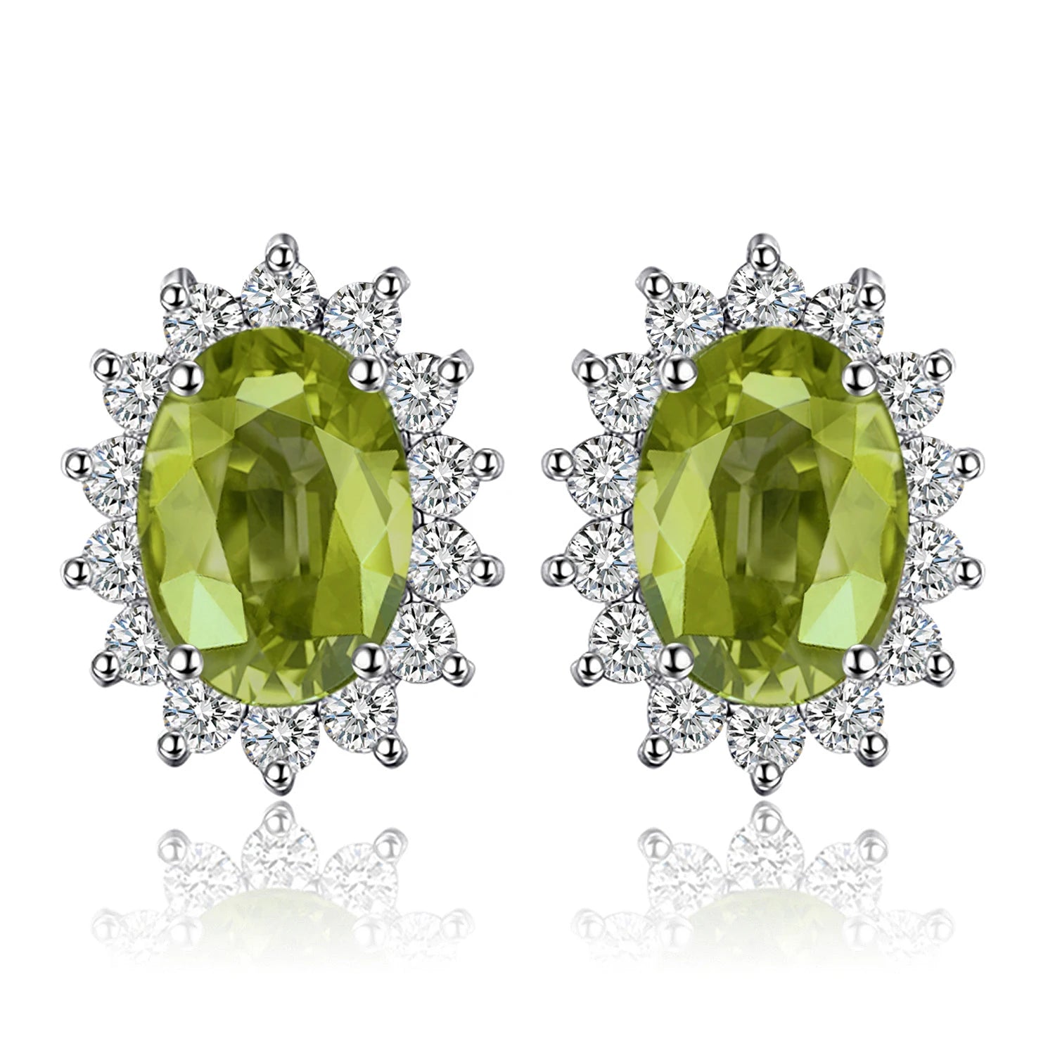 Created Blue Sapphire Ruby 925 Sterling Silver Stud Earrings Natural Amethyst Garnet Peridot Topaz Princess Diana