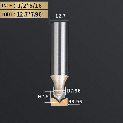 Point Cutting round over Bit Woodworking Tools Carving Tool Tungsten Carbide CNC Router Bit for Wood 1/2 Shank