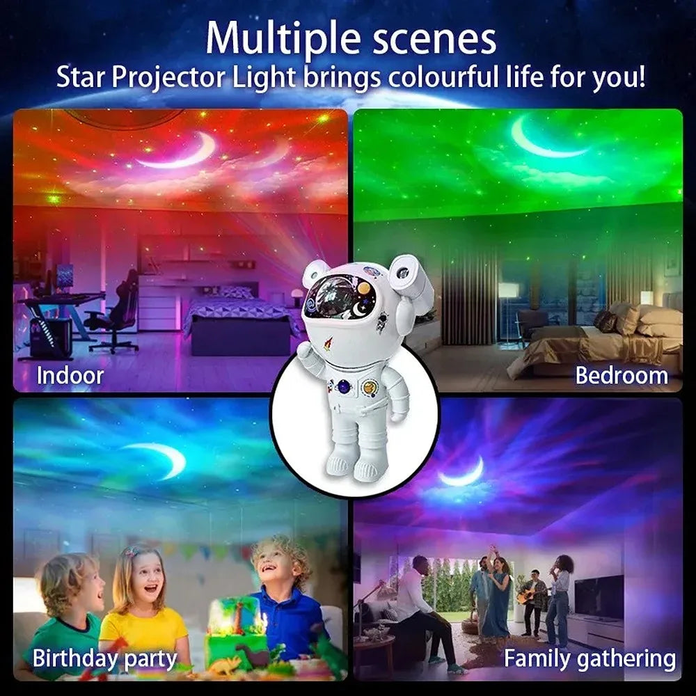 Projector Night Light, DIY LED Astronaut Nebula Lamp for Bedroom, Home Decor & Kids' Gift with Adjustable Lighting