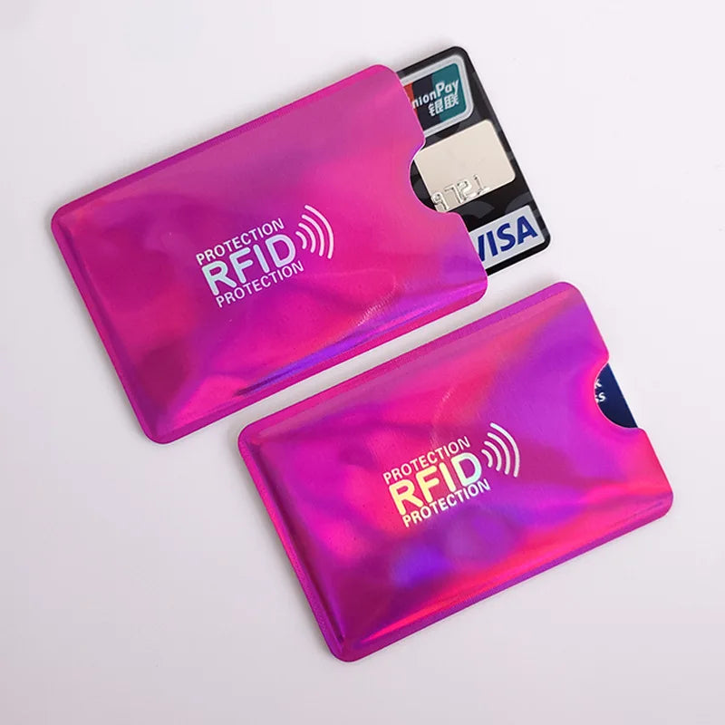 10Pcs Anti-Scan Card Sleeve Credit NFC RFID Card Protector Anti-Magnetic Aluminum Foil Portable Bank Card Holder