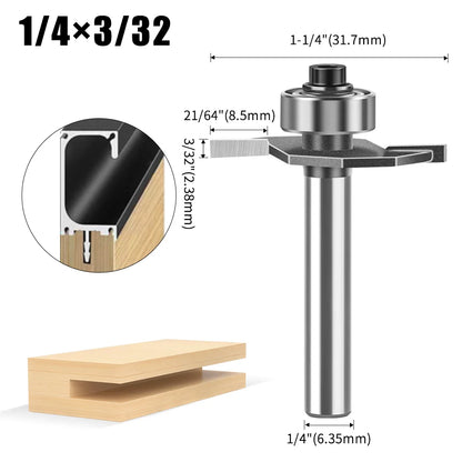 1/4" 1/2Shank High Quality "T" Type Biscuit Joint Slot Cutter Jointing/Slotting Router Bit Cutter Wood Working