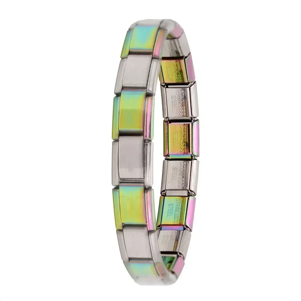 New Women'S Jewelry 9Mm Width Itanlian Elastic Charm Bracelet Fashion Stainless Steel Bangle ST-
