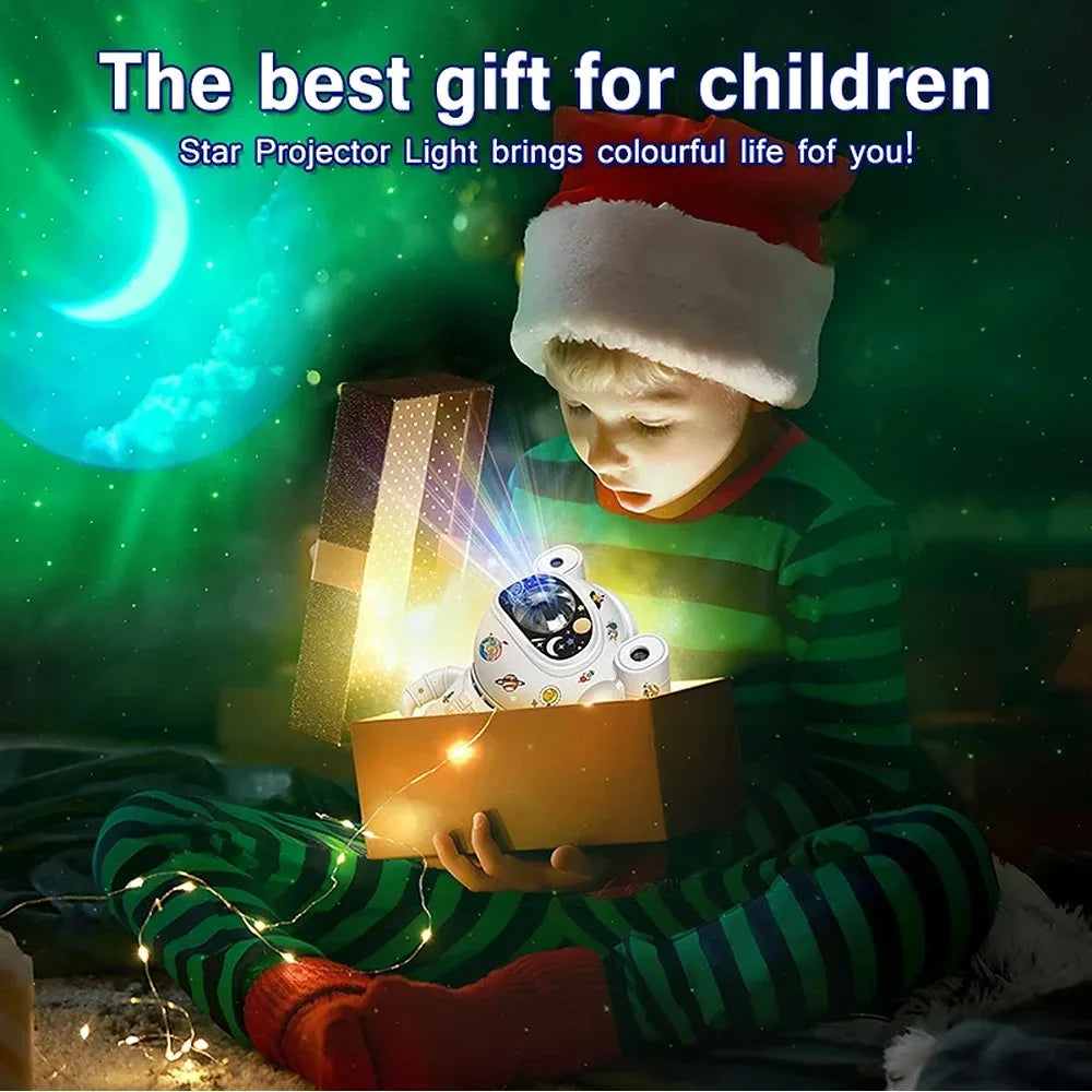 Projector Night Light, DIY LED Astronaut Nebula Lamp for Bedroom, Home Decor & Kids' Gift with Adjustable Lighting