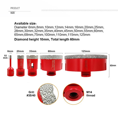 1Pc Diamond Drilling Core Bits M14 Thread Porcelain Tile Stoneware Crowns Drill Crowns Marble Stone Masonry Hole Saw