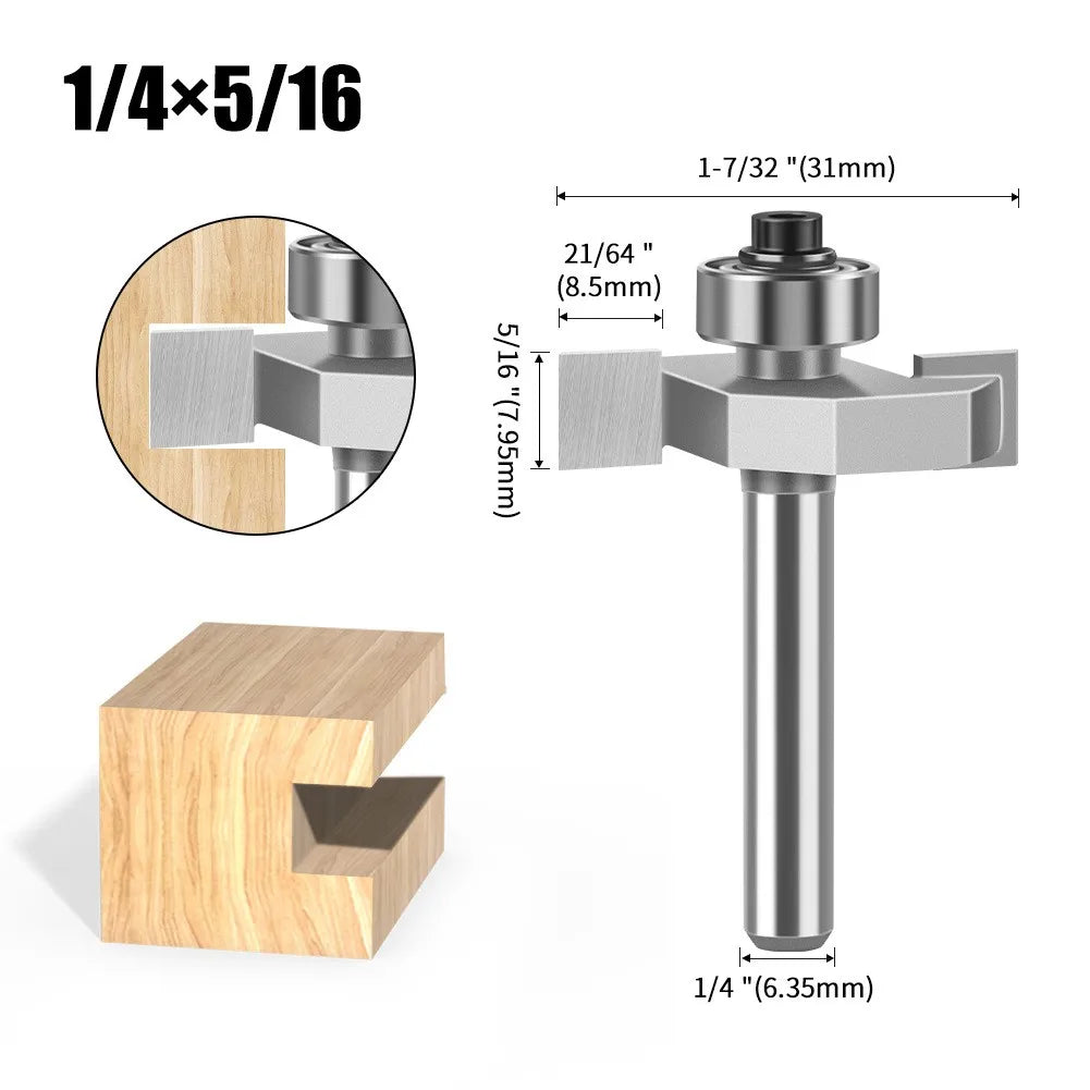 1/4" 1/2Shank High Quality "T" Type Biscuit Joint Slot Cutter Jointing/Slotting Router Bit Cutter Wood Working