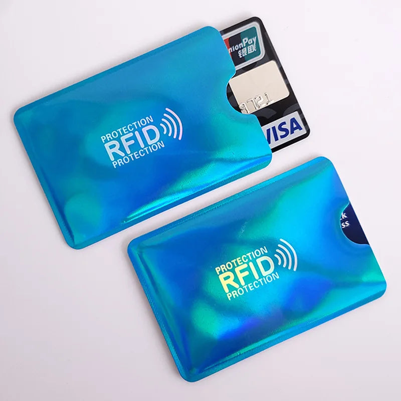 10Pcs Anti-Scan Card Sleeve Credit NFC RFID Card Protector Anti-Magnetic Aluminum Foil Portable Bank Card Holder