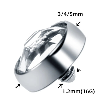 1PC Titanium Microdermal Piercing Surface Internally Threaded Gem Ends Dermal Skin Diver Hide in Medusa Piercing Body Jewelry