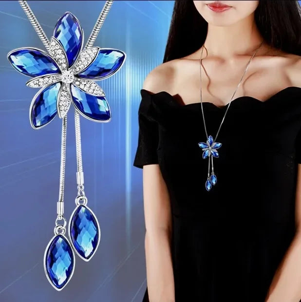 Imitation Pearl Necklaces Retro Popular Vintage Leaf Collar Statement Necklace Long Jewelry for Women
