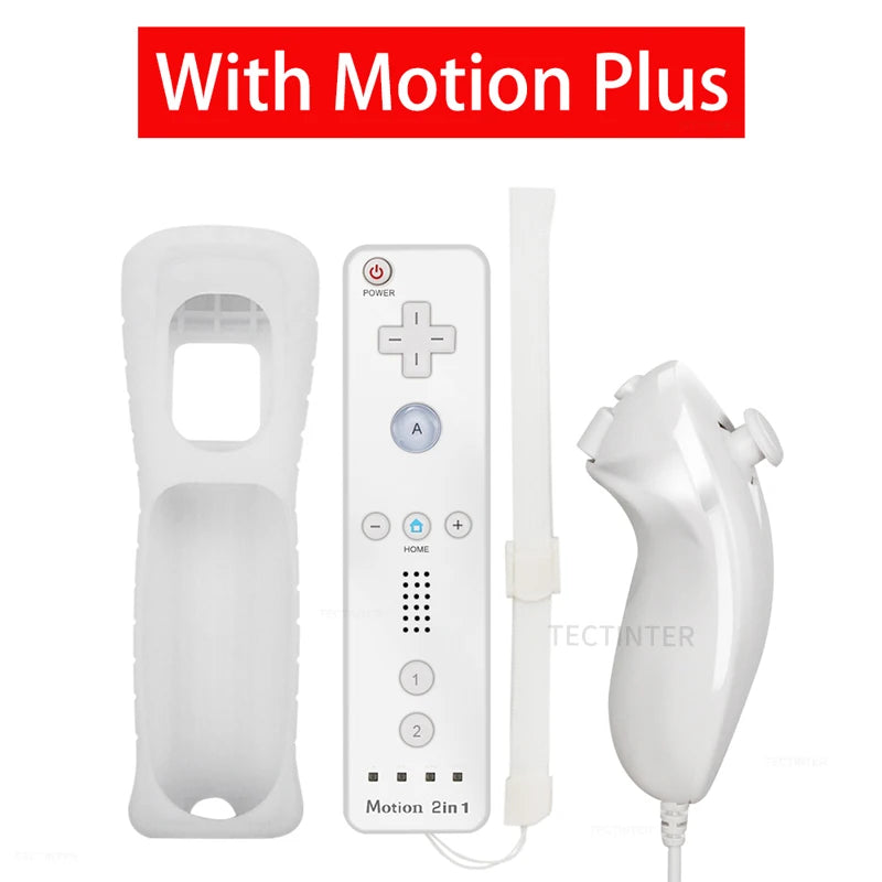 2 in 1 Controller for Nintendo Wii Console Wireless Gamepad Optional Motion plus Nunchuck Remote Joystick Video Game Accessories