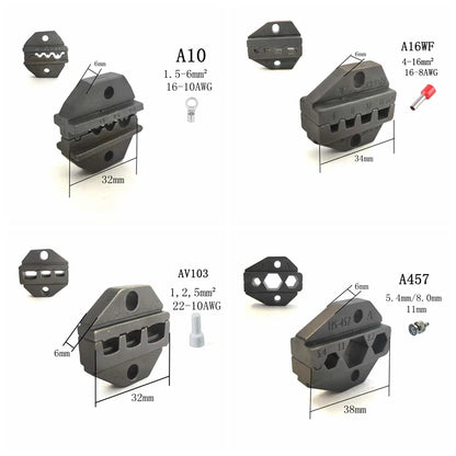 Die Sets for FSE/HS-A03B/A03C/AV10A/AV101/A10/A16WF/AV103 Crimping Plier Jaws Machine Modules Plug Spring Crimping Cap Terminals