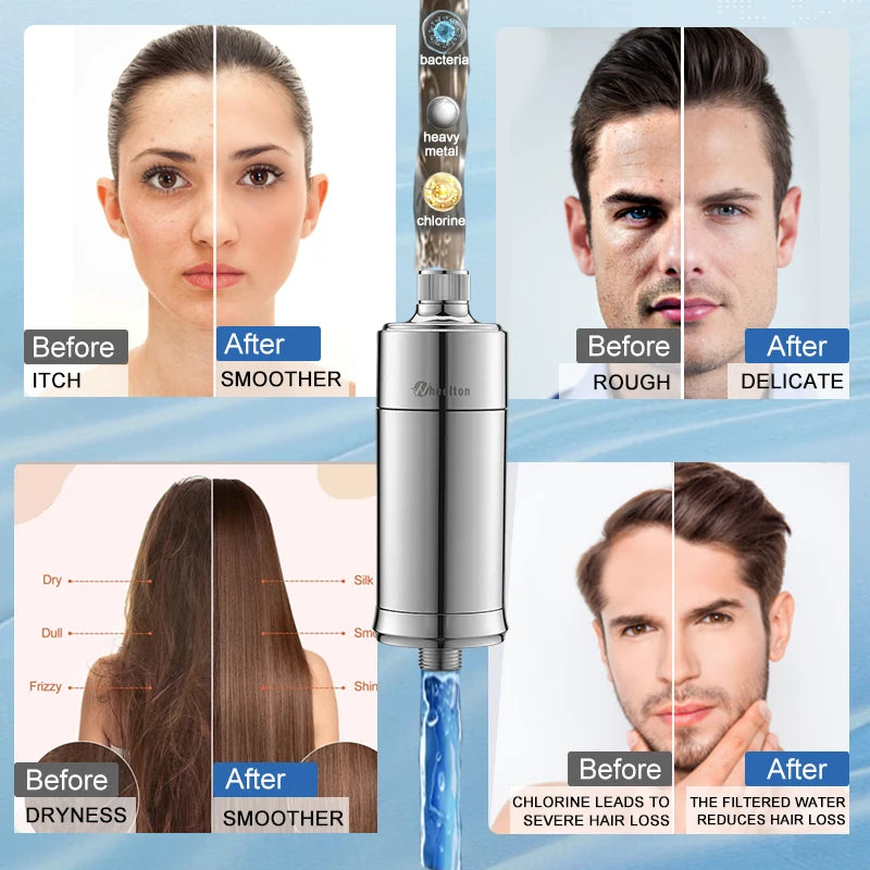 Household Shower Water Filter - Filter Water Reduces Chlorine Heavy Metal Sediment Improves Dry Itchy Skin & Hairloss