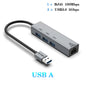 USB C HUB Docking Station Type C to RJ45 1000Mbps Ethernet Adapter USB3.0 HUB Gigabit Network Card 100W Charging Dock Extension