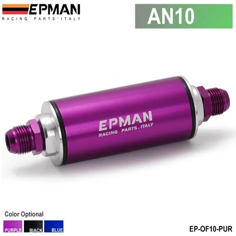 Universal 100 Micron 8.6MM Aluminum High Flow Fuel Inline Petrol Filter Car Truck EP-OF86