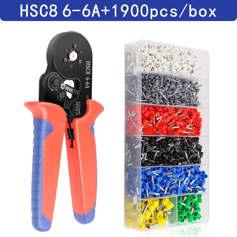 Crimping Pliers Ferrule Sleeves Tubular Terminal Tools HSC8 6-4A/6-6A/16-6 Wire Crimper Household Electrical Sets