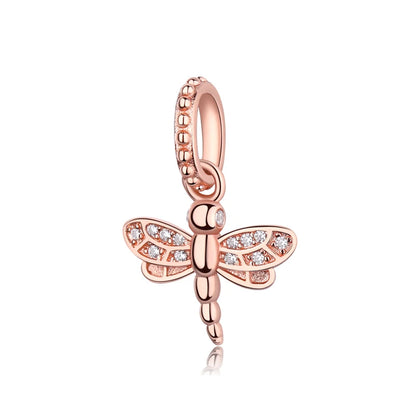Original 925 Sterling Silver Charm Bead Love Dog Cat Paw Panda Firefly Pendant Charms Fit Bracelets Necklaces Women Jewelry