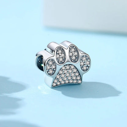 Original 925 Sterling Silver Charm Bead Love Dog Cat Paw Panda Firefly Pendant Charms Fit Bracelets Necklaces Women Jewelry