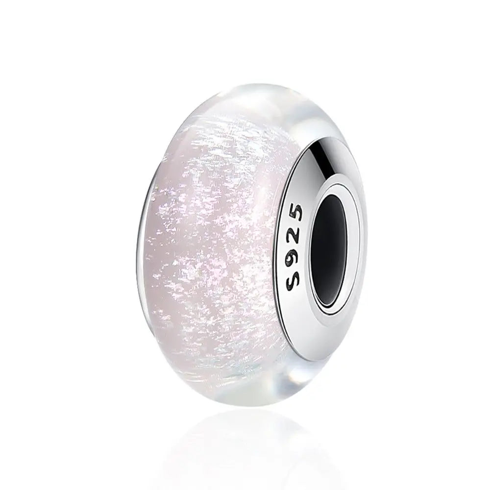 925 Sterling Silver Colorful Ocean Starfish round Heart Charm Butterfly Murano Glass Bead Fit Original Bracelet DIY Gift