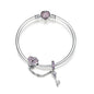 925 Sterling Silver Bracelet – Barrel Snap Clasp, Cubic Zirconia, Bangle Bracelet, Chain Bracelet, Charm, Sizes 17–21