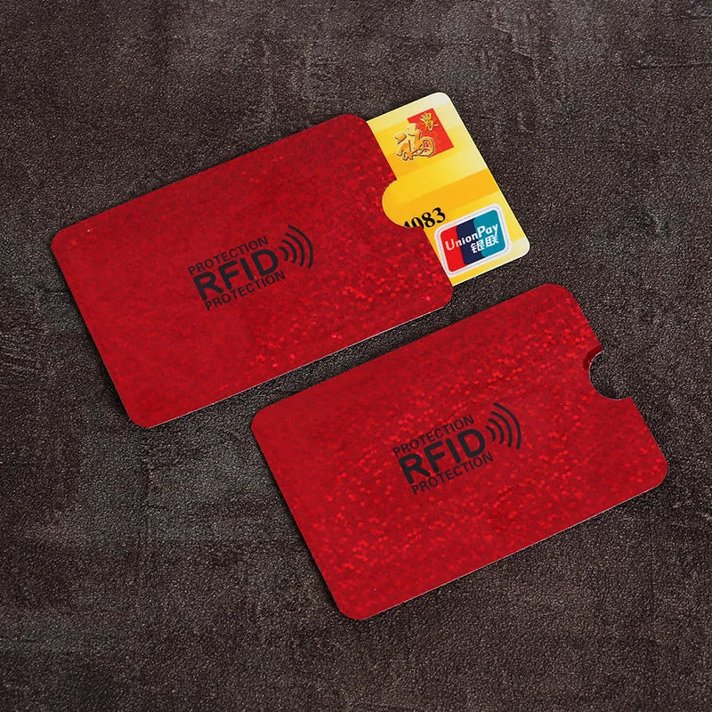 10Pcs Anti-Scan Card Sleeve Credit NFC RFID Card Protector Anti-Magnetic Aluminum Foil Portable Bank Card Holder