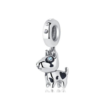 Original 925 Sterling Silver Charm Bead Love Dog Cat Paw Panda Firefly Pendant Charms Fit Bracelets Necklaces Women Jewelry