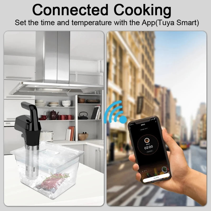 1100W Vacuum Sous Vide Cooker LCD Touch Digital Display Immersion Circulator Accurate Cooking Waterproof Smart Slow Cooker