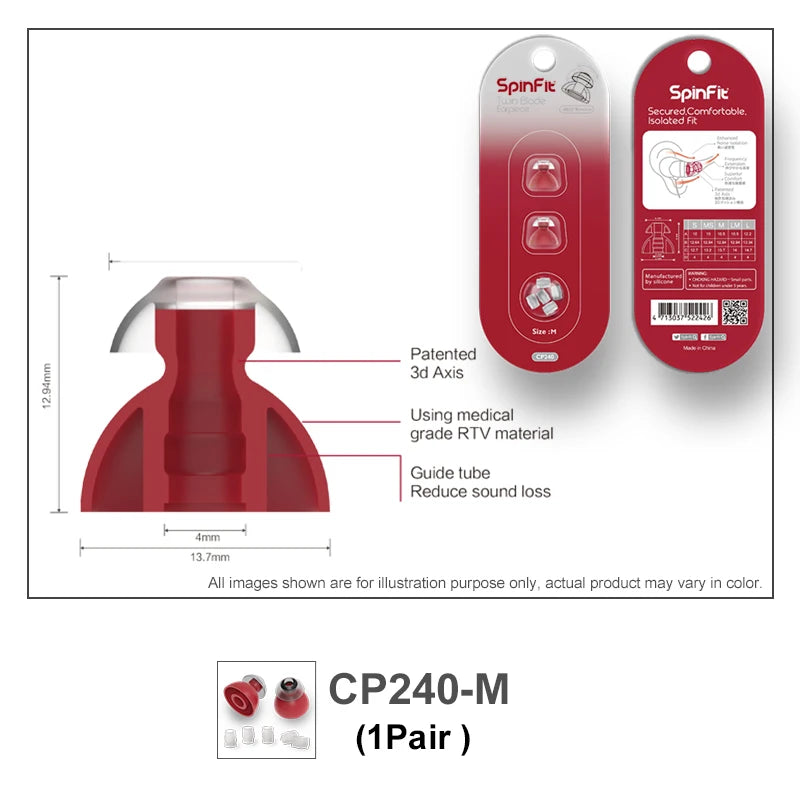 Spinfit CP100 CP800 CP240 In-Ear Ear Tips Silicone Case for Fiio DUNU KZ Hidizs Moondrop Earphone