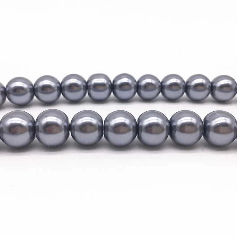NEW 4/6/8/10Mm round Beads Loose Glass Pearl Spacer Charm Beads for Jewelry Making Diy Handmade Bracelet Accessories