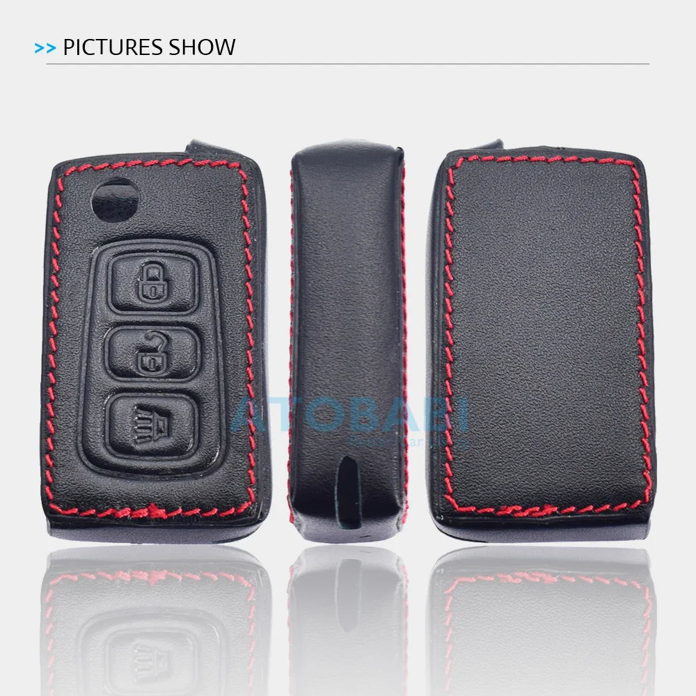 Leather Car Key Cases for Great Wall Haval Hover H1 H3 H6 H2 H5 C50 C30 C20R M4 3 Buttons Folding Keychain Remote Control Cover