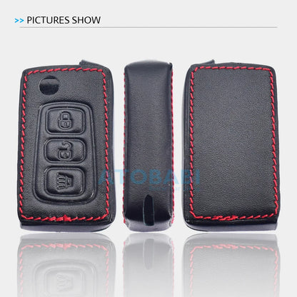 Leather Car Key Cases for Great Wall Haval Hover H1 H3 H6 H2 H5 C50 C30 C20R M4 3 Buttons Folding Keychain Remote Control Cover