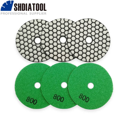 6Pcs/Pk Diamond Dry Polishing Pads Granite Marble Flexible Resin Sanding Discs 100Mm Ceramic Stone Polisher 4Inches