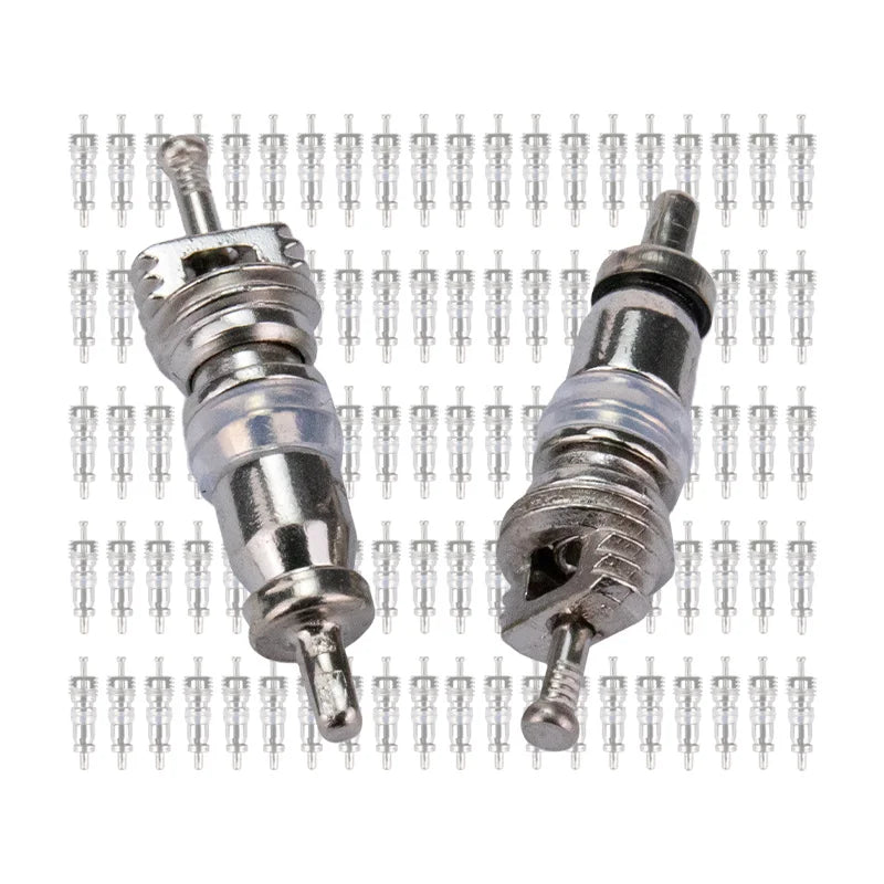100Pcs,Schrader Valve Core for Auto A/C Air Conditioning / Bike Bicycle Tire / HVAC Replacement