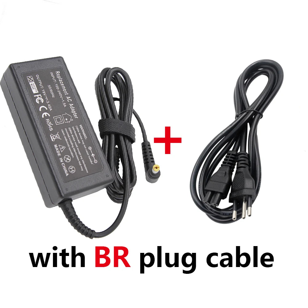 19V 3.42A 65W 5.5*1.7Mm AC Laptop Charger Adapter for  Aspire 5315 5630 5735 5920 5535 5738 6920 6530G 7739Z Power Supply