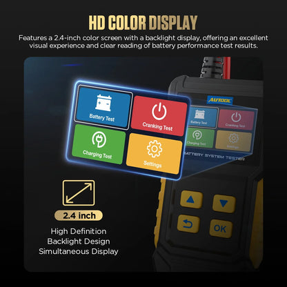 BT360 8-29V Car Battery Tester Digital Automotive Diagnostic Battery Tester Analyzer 30-2000CCA Cranking Charging Tool