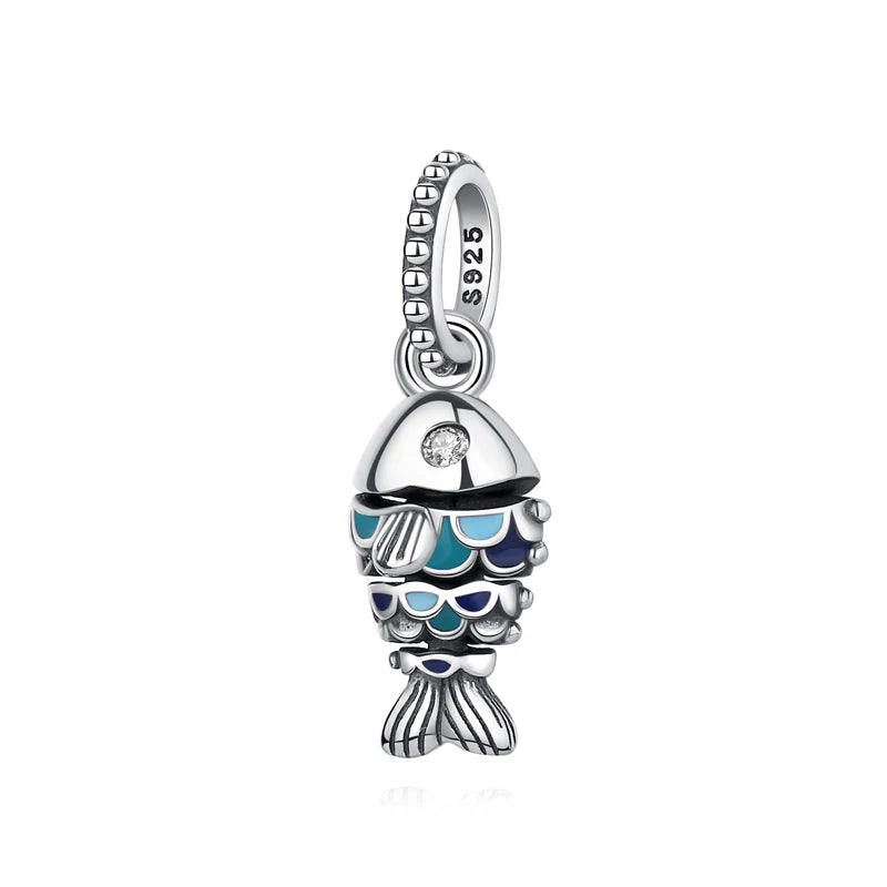 Original 925 Sterling Silver Charm Bead Love Dog Cat Paw Panda Firefly Pendant Charms Fit Bracelets Necklaces Women Jewelry