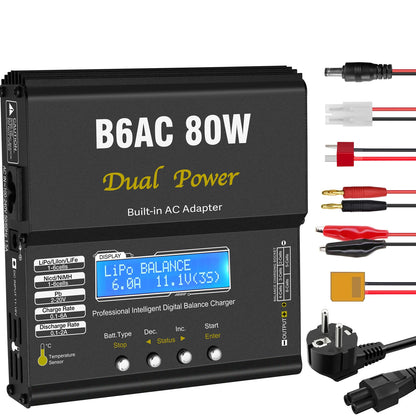 Imax B6AC 80W 6A Lipo Charger Balancer for Nimh Nicd Lipo Life Li-Ion Pb Battery LCD Screen Display RC Charger Discharger XT60