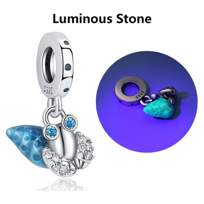 Original 925 Sterling Silver Charm Bead Love Dog Cat Paw Panda Firefly Pendant Charms Fit Bracelets Necklaces Women Jewelry