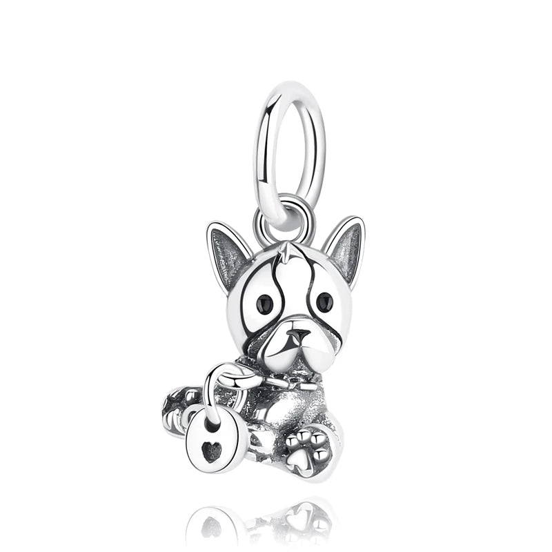 Original 925 Sterling Silver Charm Bead Love Dog Cat Paw Panda Firefly Pendant Charms Fit Bracelets Necklaces Women Jewelry