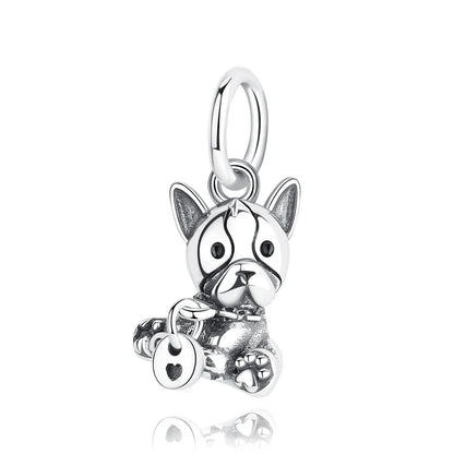 Original 925 Sterling Silver Charm Bead Love Dog Cat Paw Panda Firefly Pendant Charms Fit Bracelets Necklaces Women Jewelry