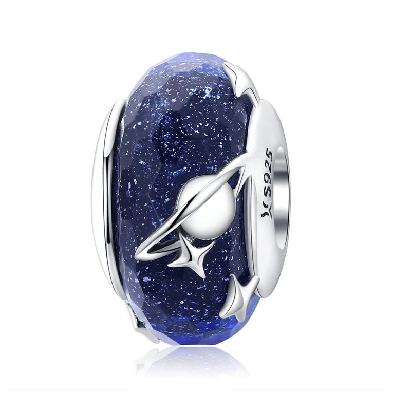 925 Sterling Silver Colorful Ocean Starfish round Heart Charm Butterfly Murano Glass Bead Fit Original Bracelet DIY Gift