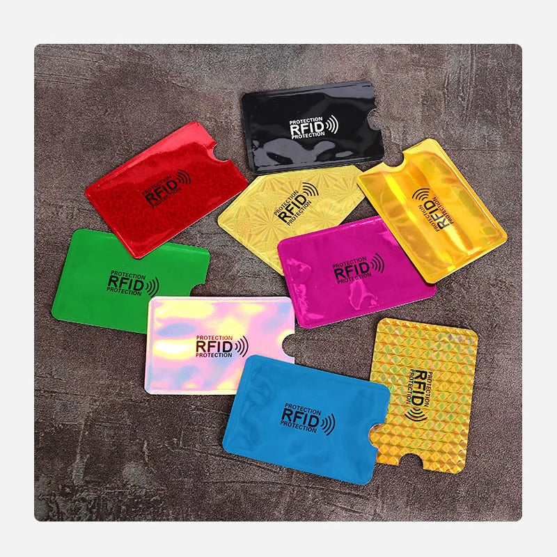 10Pcs Anti-Scan Card Sleeve Credit NFC RFID Card Protector Anti-Magnetic Aluminum Foil Portable Bank Card Holder
