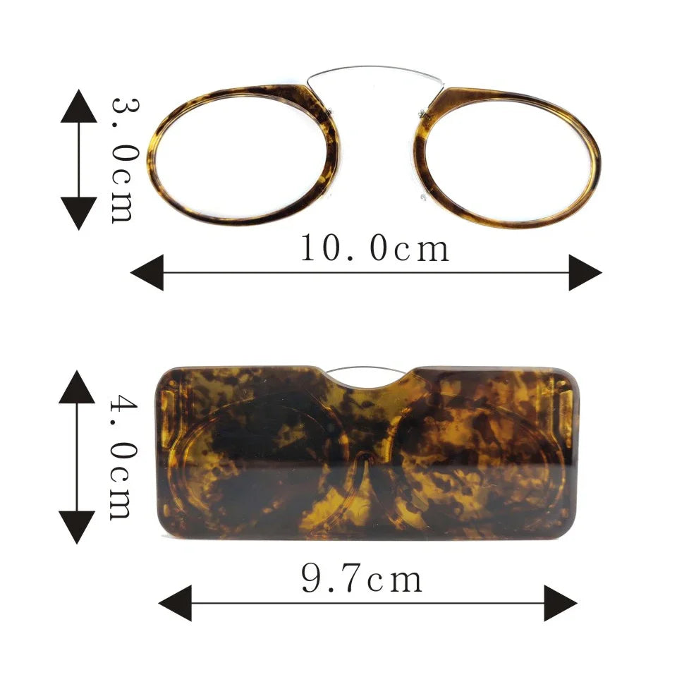 Clip Nose Mini Reading Glasses Men Women Readers Glasses Prescription Glasses without Sideburns Pince-Nez