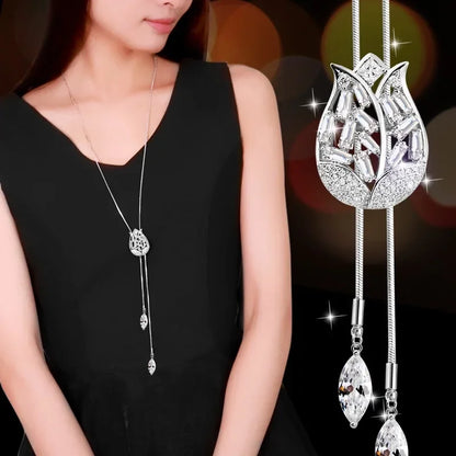 Imitation Pearl Necklaces Retro Popular Vintage Leaf Collar Statement Necklace Long Jewelry for Women