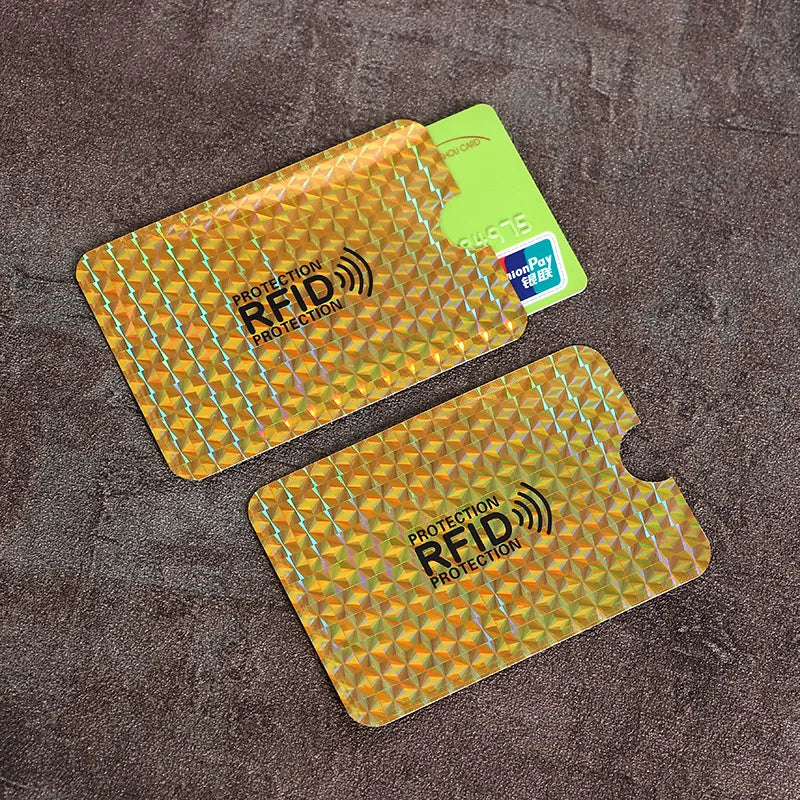 10Pcs Anti-Scan Card Sleeve Credit NFC RFID Card Protector Anti-Magnetic Aluminum Foil Portable Bank Card Holder