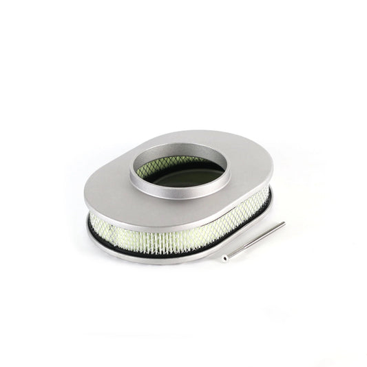 Carb CARBURETOR Air Filter 12" Oval Half Finned Satin Aluminum Air Cleaner for Classic Chevy Ford Hot Rod Top Qulity
