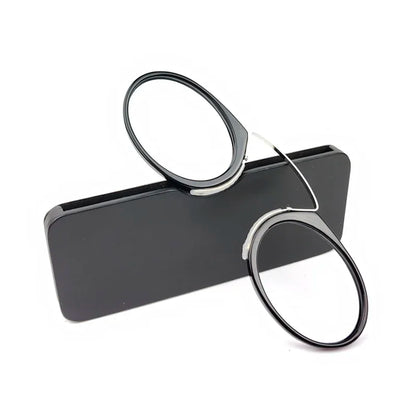 Clip Nose Mini Reading Glasses Men Women Readers Glasses Prescription Glasses without Sideburns Pince-Nez