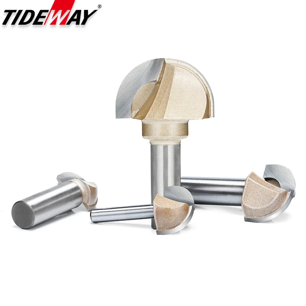 Core Box round Cove Nose Bit Tungsten Carbide CNC Woodworking Groove Tools Router Bits for Wood 1/2 1/4 Shank Milling Cutter
