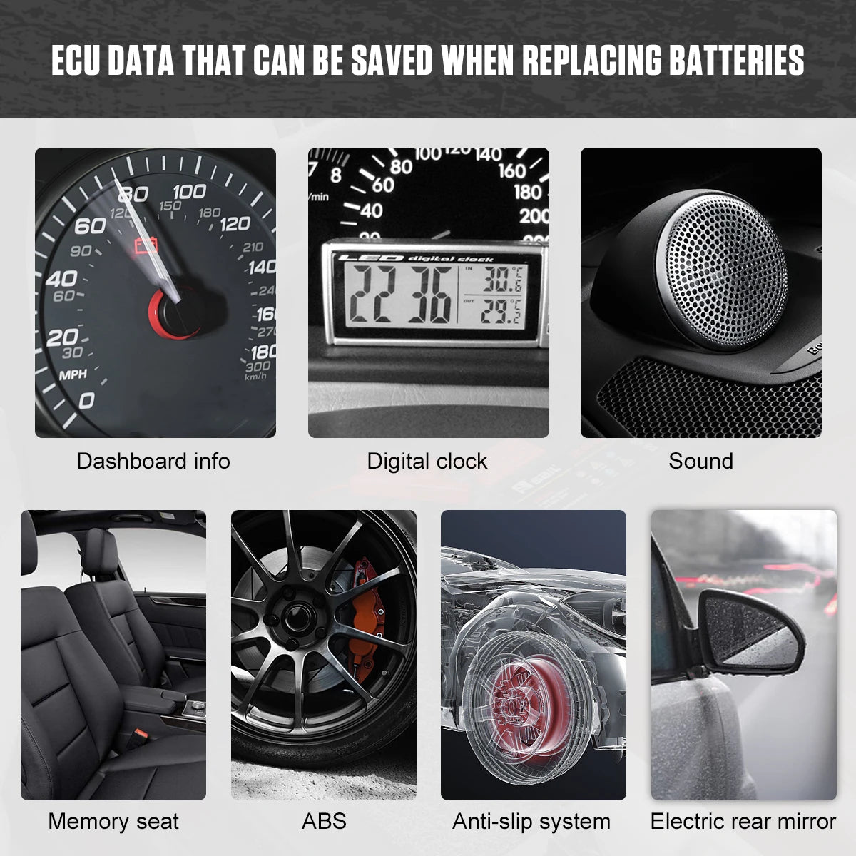 BT30 Car OBD2 ECU Connector Battery Saver Auto ECU Memory Savers Automotive OBD 2 Emergency Electrical Plug Car Fuel Save