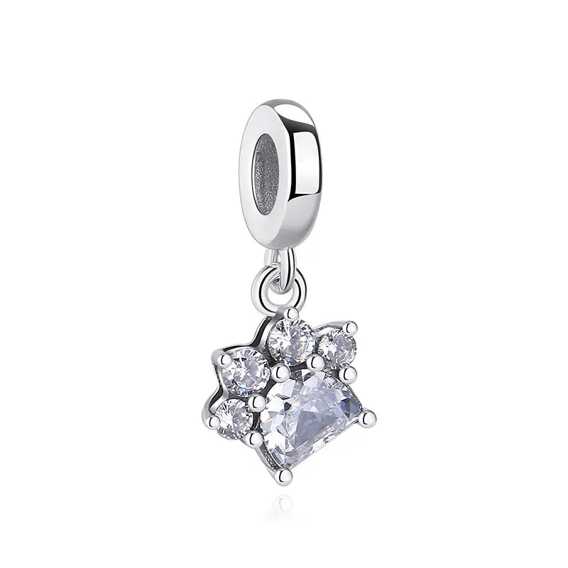 Original 925 Sterling Silver Charm Bead Love Dog Cat Paw Panda Firefly Pendant Charms Fit Bracelets Necklaces Women Jewelry
