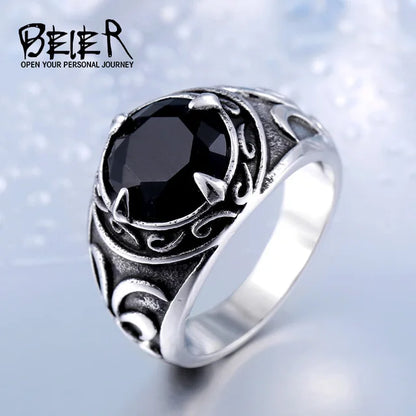 316L Stainless Steel Viking Men Ring Knot Rune Norse Jewelry Exquisite Ring LLBR8-269R